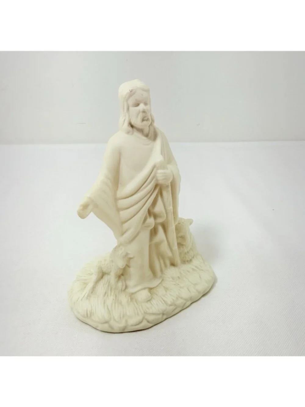 Vintage Loomco Shepherd Jesus Christmas Figurine 6” Christianity Religious White
